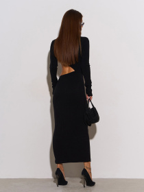 Платье макси ISSA Plus модель SA-673_черный Платье макси ISSA Plus модель SA-673_черный Фото