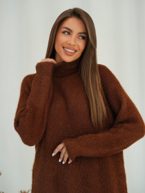 Туника ISSA Plus модель WN19-110_коричневый Туника ISSA Plus модель WN19-110_коричневый Фото