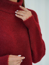 Туника ISSA Plus модель WN19_110_бордовый Туника ISSA Plus модель WN19_110_бордовый Фото