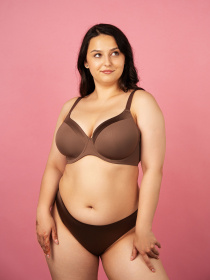 Бюстгальтер Brabrabra Кольоровий комфорт модель SLZ24201238_dark-brown Фото