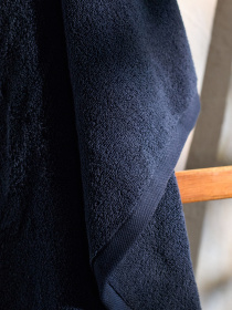 Полотенце из натурального хлопка "Нежность" темно-синее MBM MY HOME модель BT-11 DARK BLUE Фото