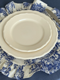 Серветка сервірувальна з рюшами Italiano Blue водовідштовхуюча Ecotton модель 25325 Фото