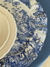 Серветка сервірувальна з рюшами Italiano Blue водовідштовхуюча Ecotton модель 25325 Фото