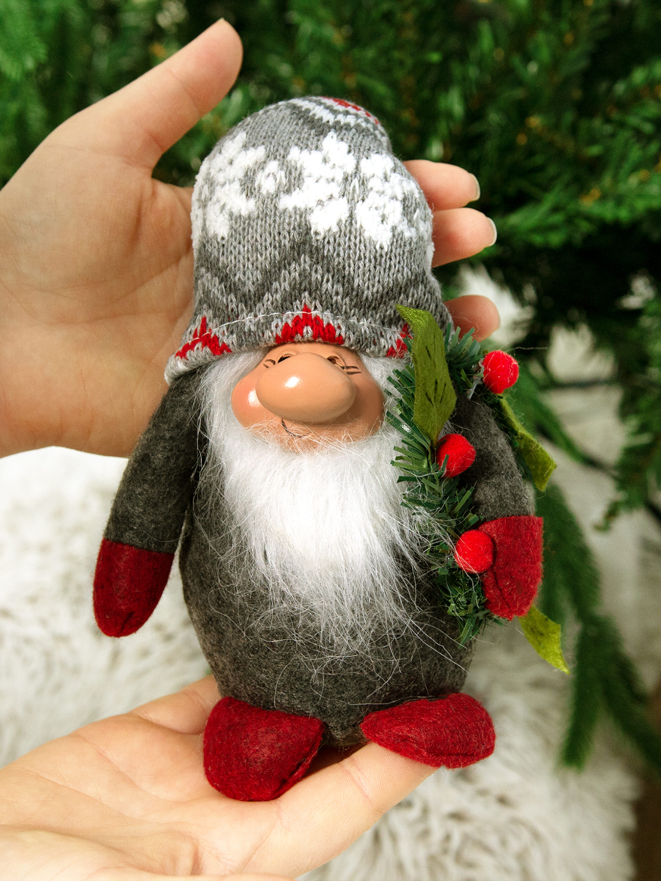 Гном декоративный новогодний MBM HOME модель DH-NY-01 GRAY Фото