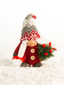 Гном декоративный новогодний MBM MY HOME модель DH-NY-02 RED Фото