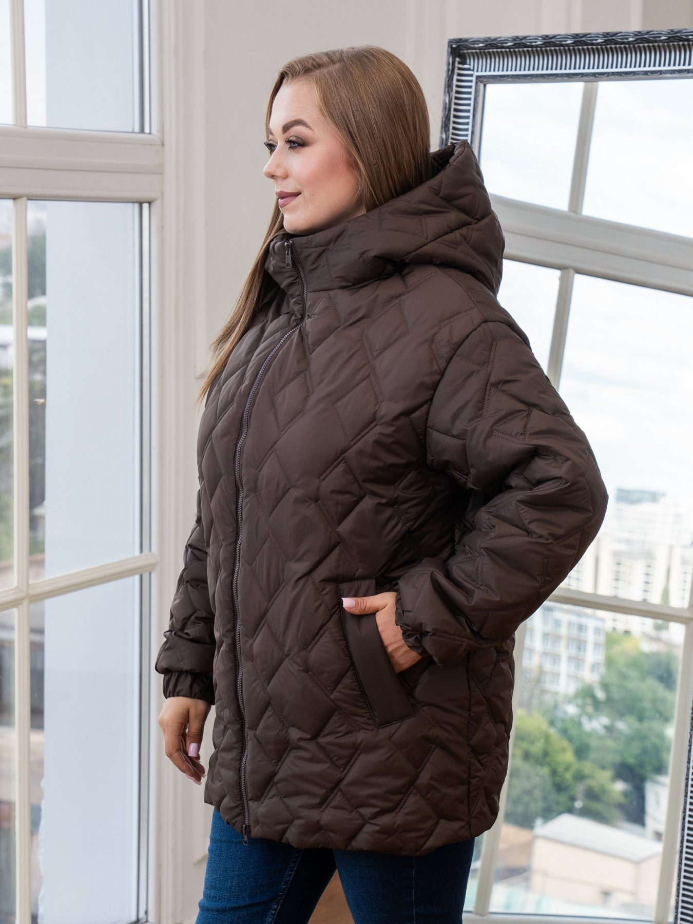 Демисезонная куртка UVENTUM модель 00129-mt-brown Фото