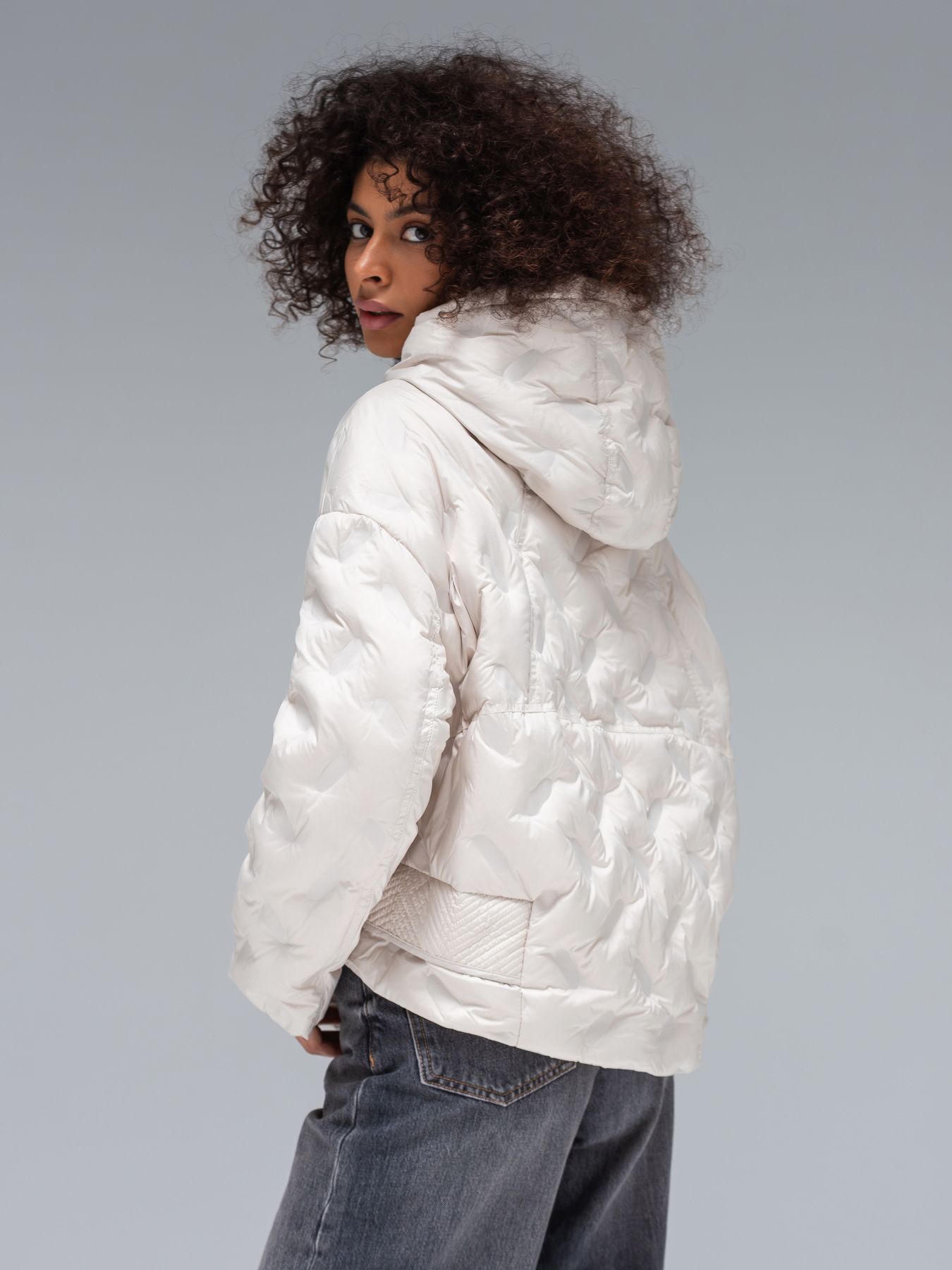 Демисезонная куртка VIVA WEAR модель 6568-milk Фото