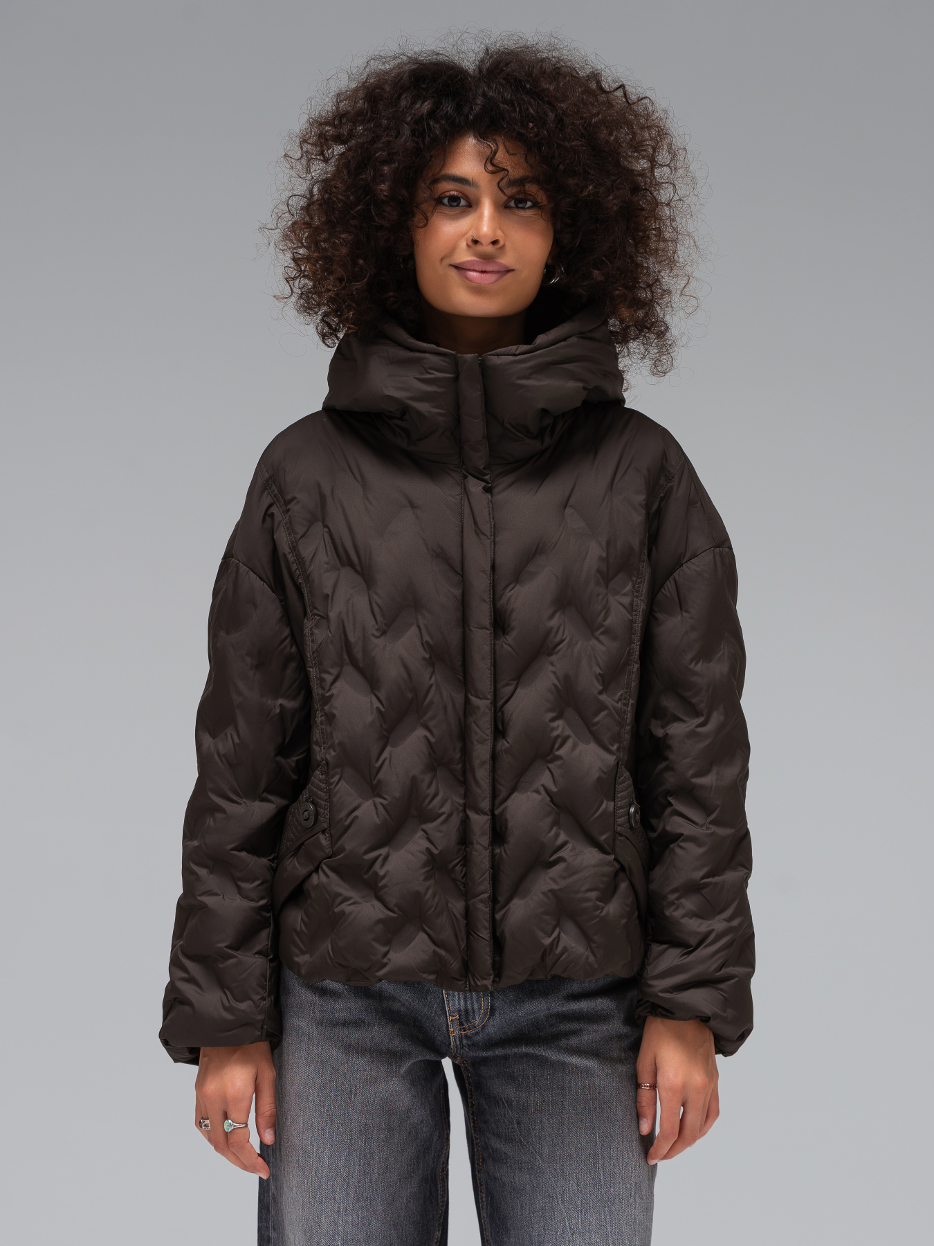 Демисезонная куртка VIVA WEAR модель 6568-brown Фото