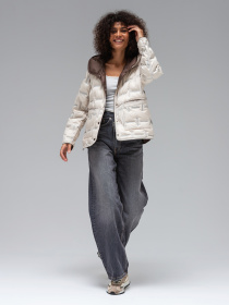 Демисезонная куртка VIVA WEAR модель 6570-milk-brown Фото