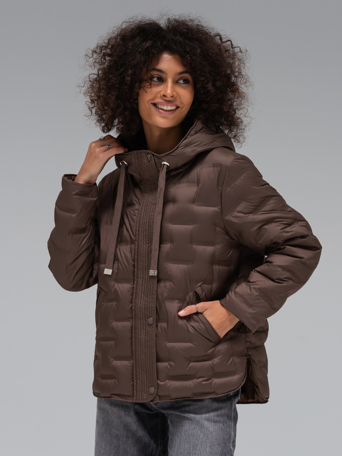 Демисезонная куртка VIVA WEAR модель 6518-brown Фото