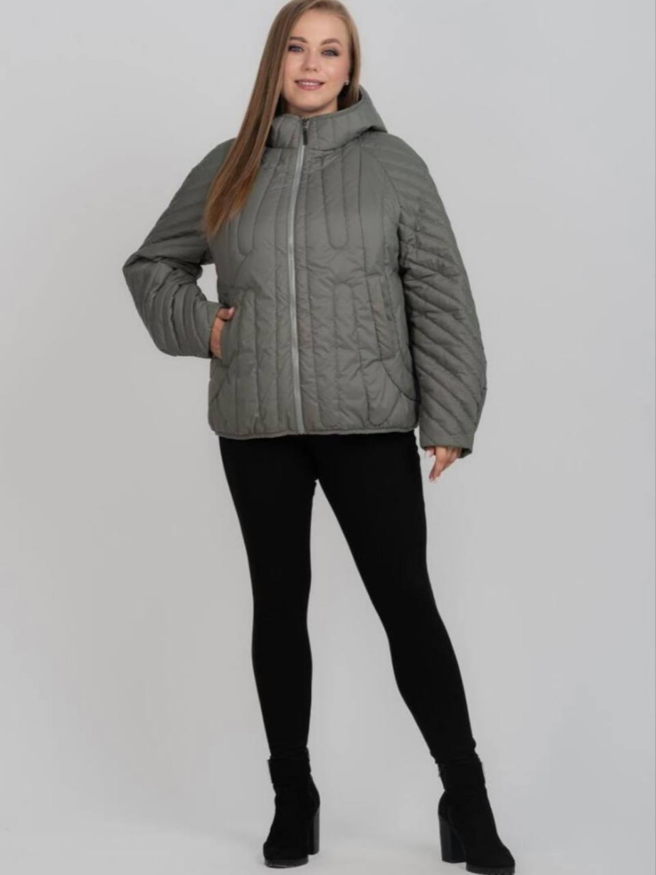 Демисезонная куртка City Fashion Classic модель 1103-OLIV Фото