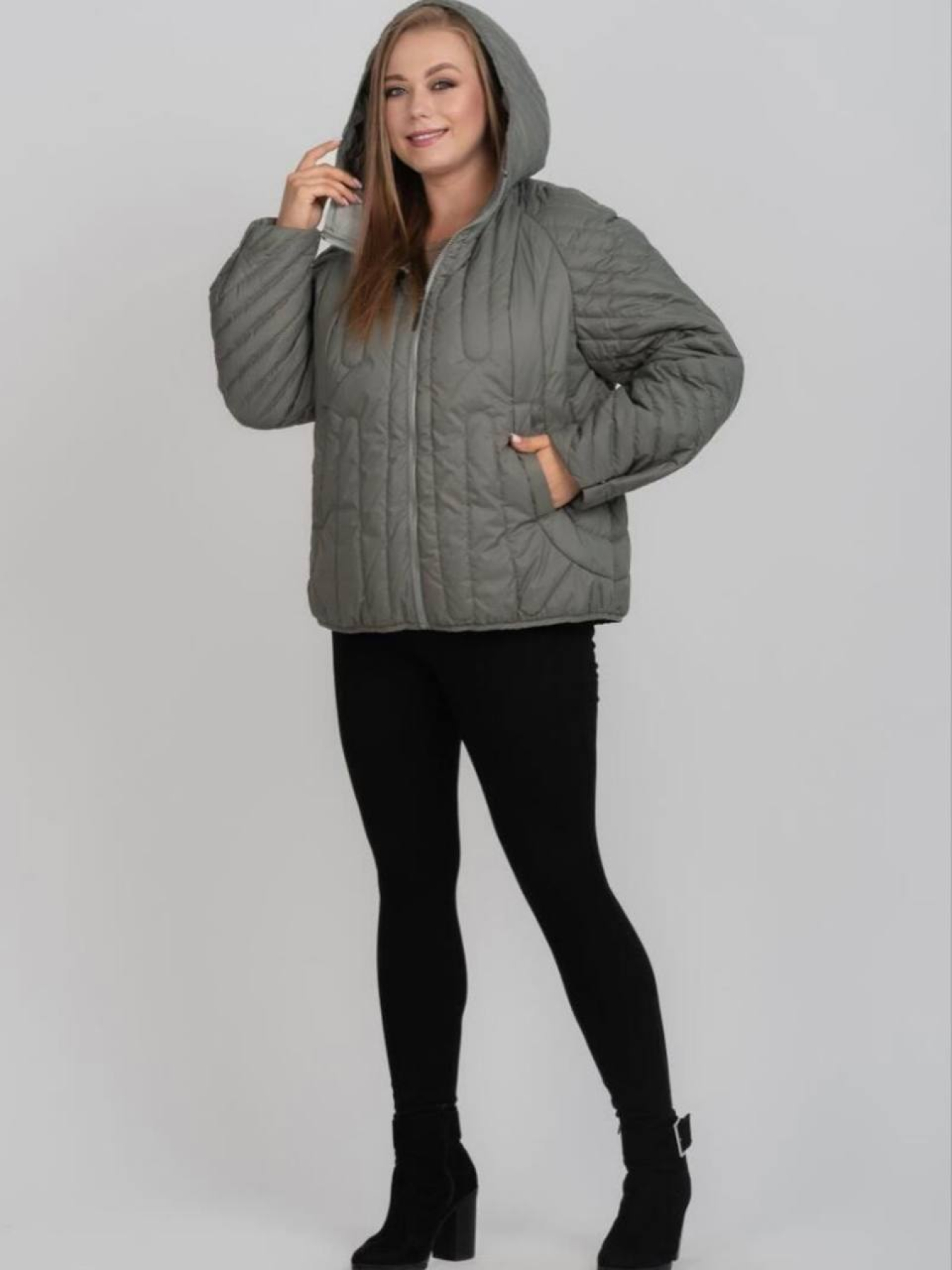 Демісезонна куртка City Fashion Classic модель 1103-OLIV Фото