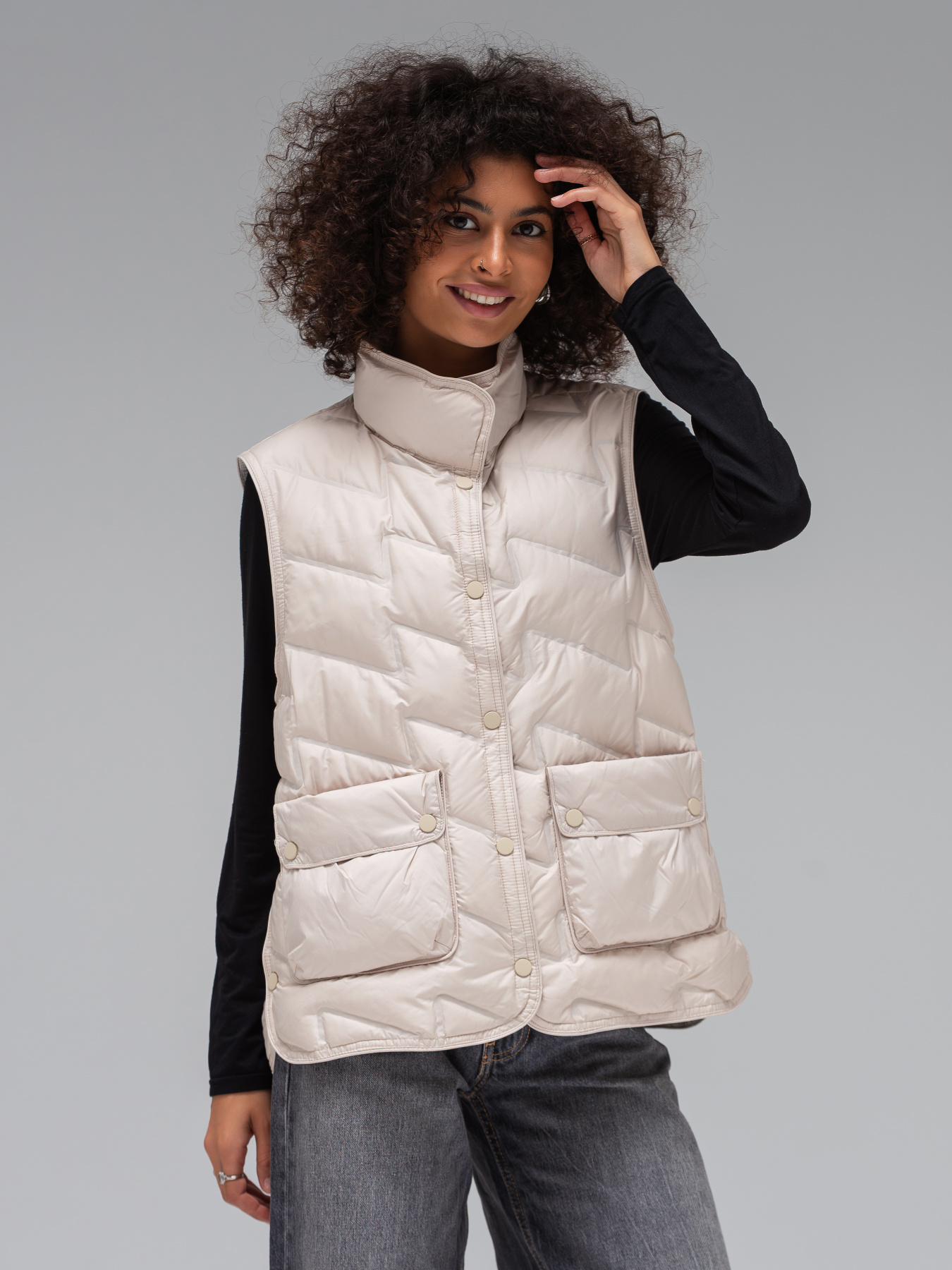 Утепленный жилет VIVA WEAR модель 8899-milk Фото