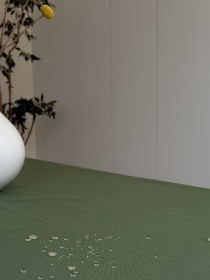 Скатертина столова із брудо- та водовідштовхувальною дією однотонна зеленого кольору Ecotton модель 25343 Фото