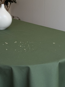 Скатерть столовая с грязе- и водоотталкивающим действием однотонная зелёного цвета Ecotton модель 25343 Фото