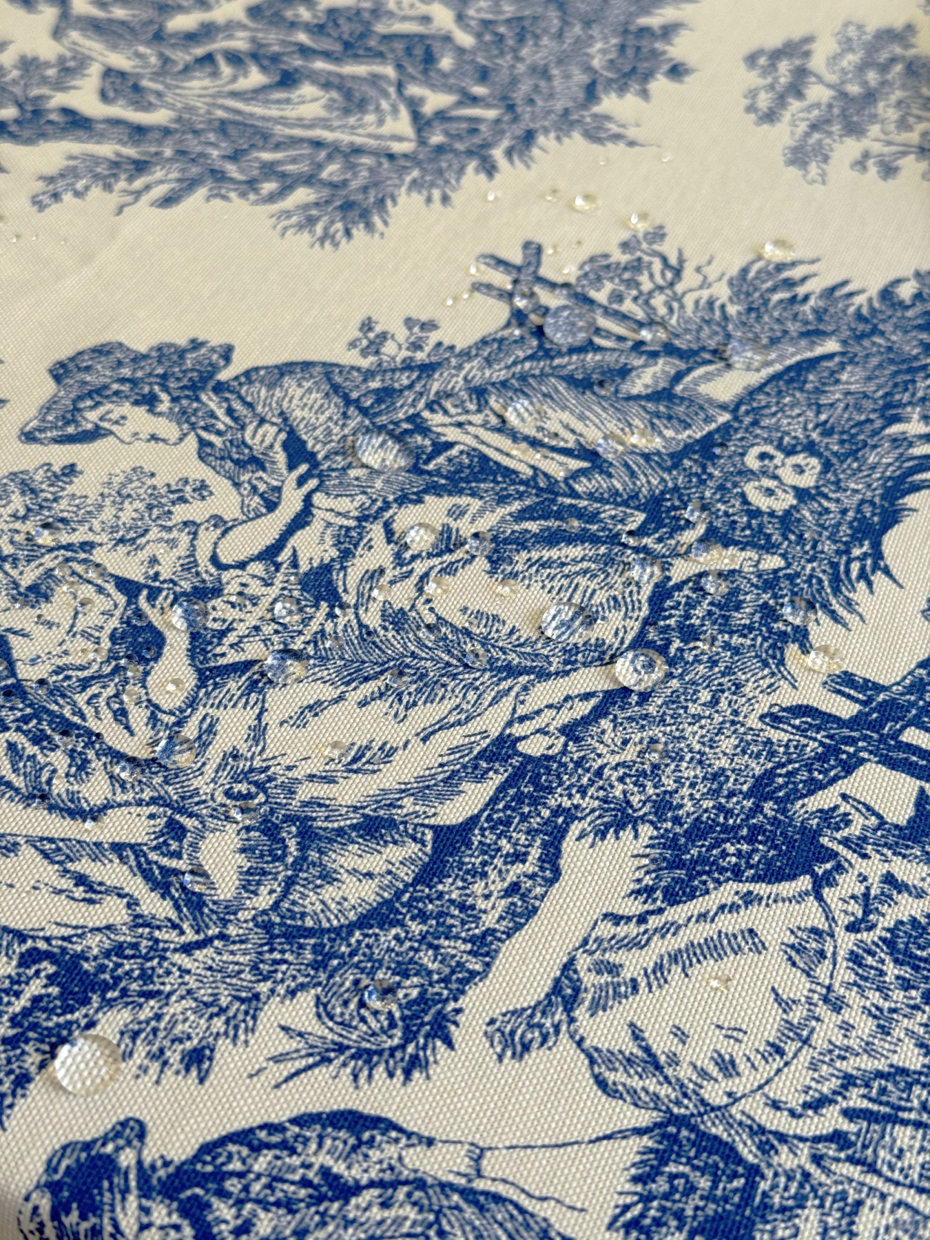 Скатертина столова із брудо- та водовідштовхувальною дією в стилі бохо Italiano Blue синього кольору Ecotton модель 25327 Скатертина столова із брудо- та водовідштовхувальною дією в стилі бохо Italiano Blue синього кольору Ecotton модель 25327 Фото