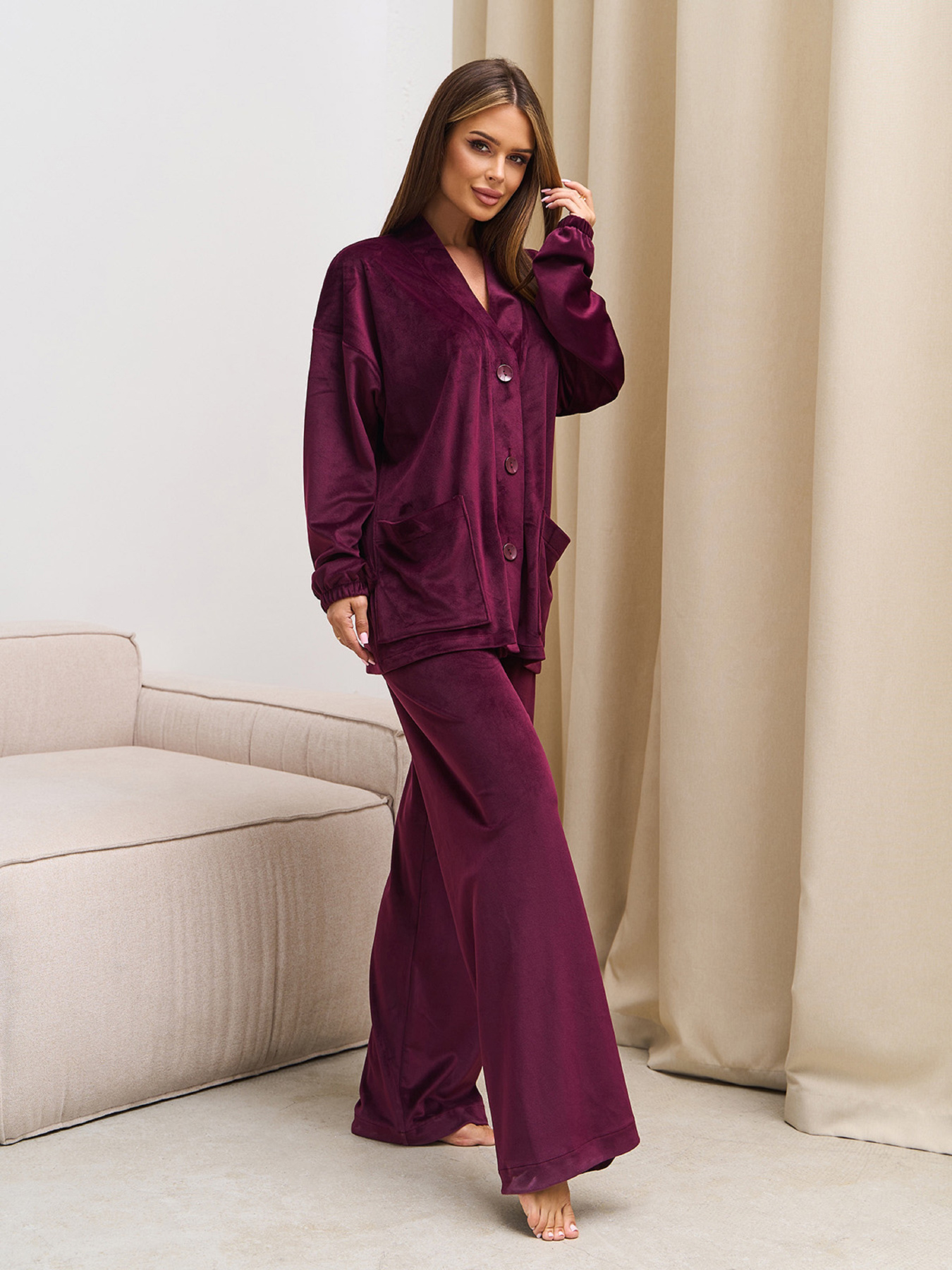 Пижама ISSA Plus модель 14324A_темно_бордовый Пижама ISSA Plus модель 14324A_темно_бордовый Фото