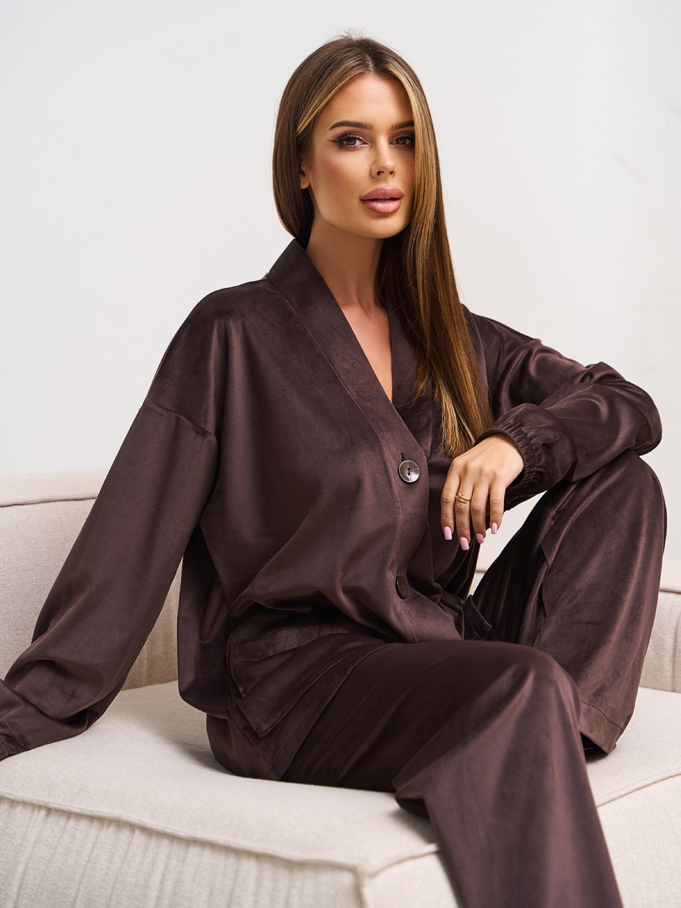 Пижама ISSA Plus модель 14324A_темно_коричневый Фото