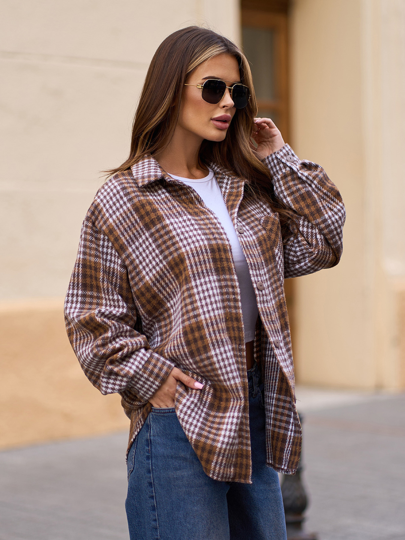 Рубашка повседневная ISSA Plus модель 15315_коричневый Фото