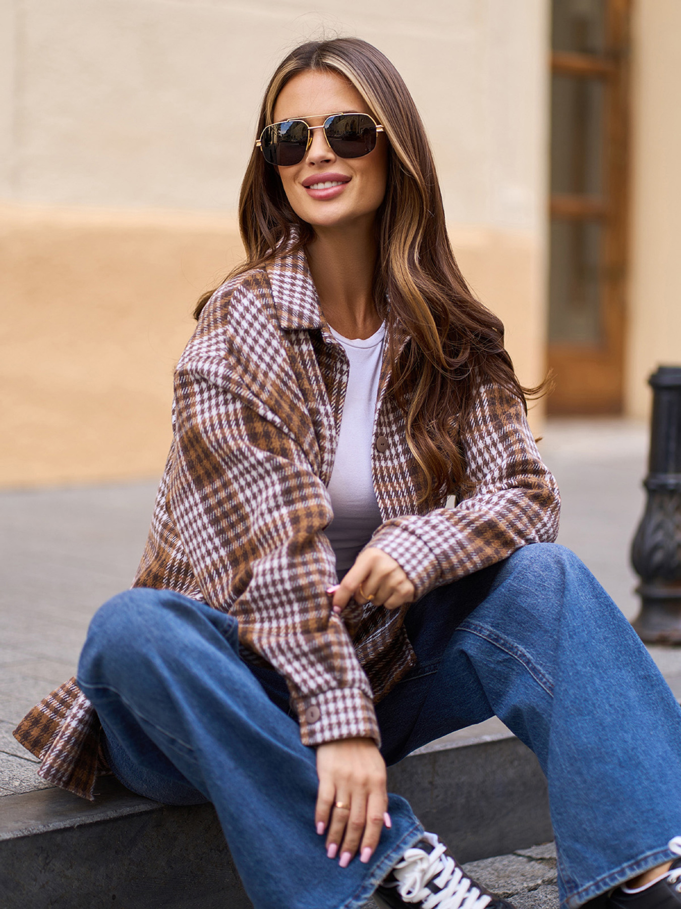 Рубашка повседневная ISSA Plus модель 15315_коричневый Фото