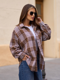 Рубашка повседневная ISSA Plus модель 15315_коричневый Фото