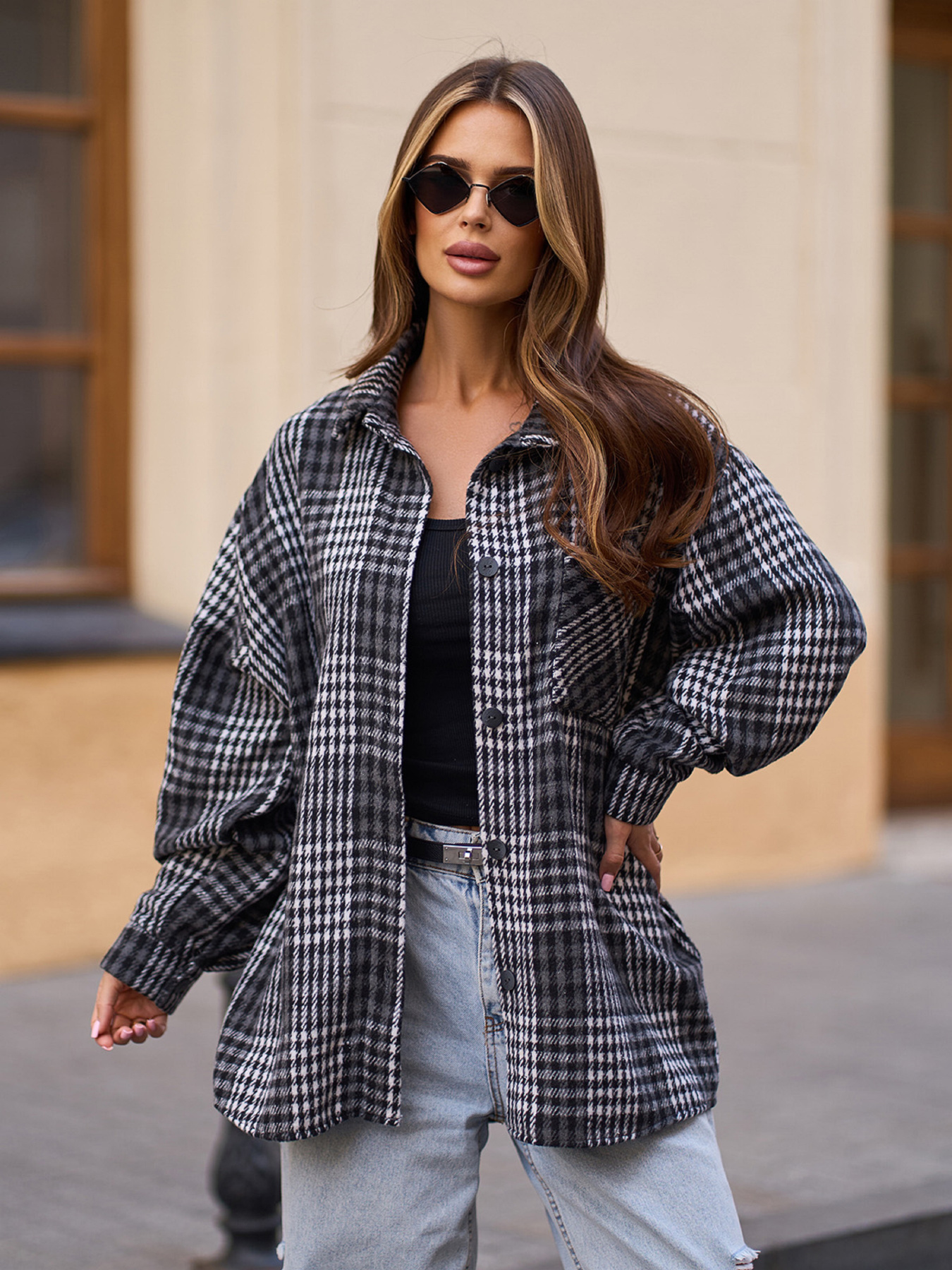 Рубашка повседневная ISSA Plus модель 15315_черный Фото