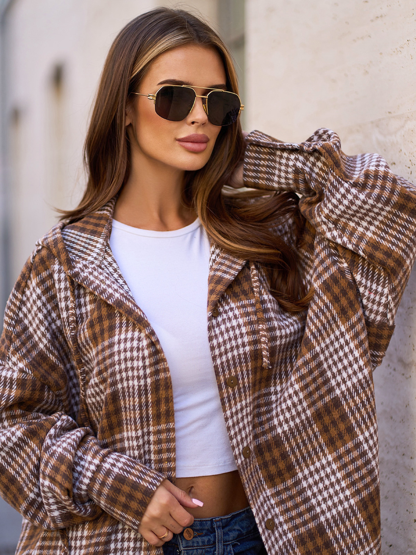 Рубашка ISSA Plus модель 15317_коричневый Фото