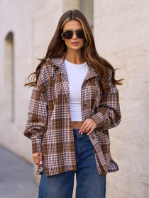 Рубашка ISSA Plus модель 15317_коричневый Фото