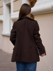 Кардиган ISSA Plus модель 15322_темно_коричневый Фото