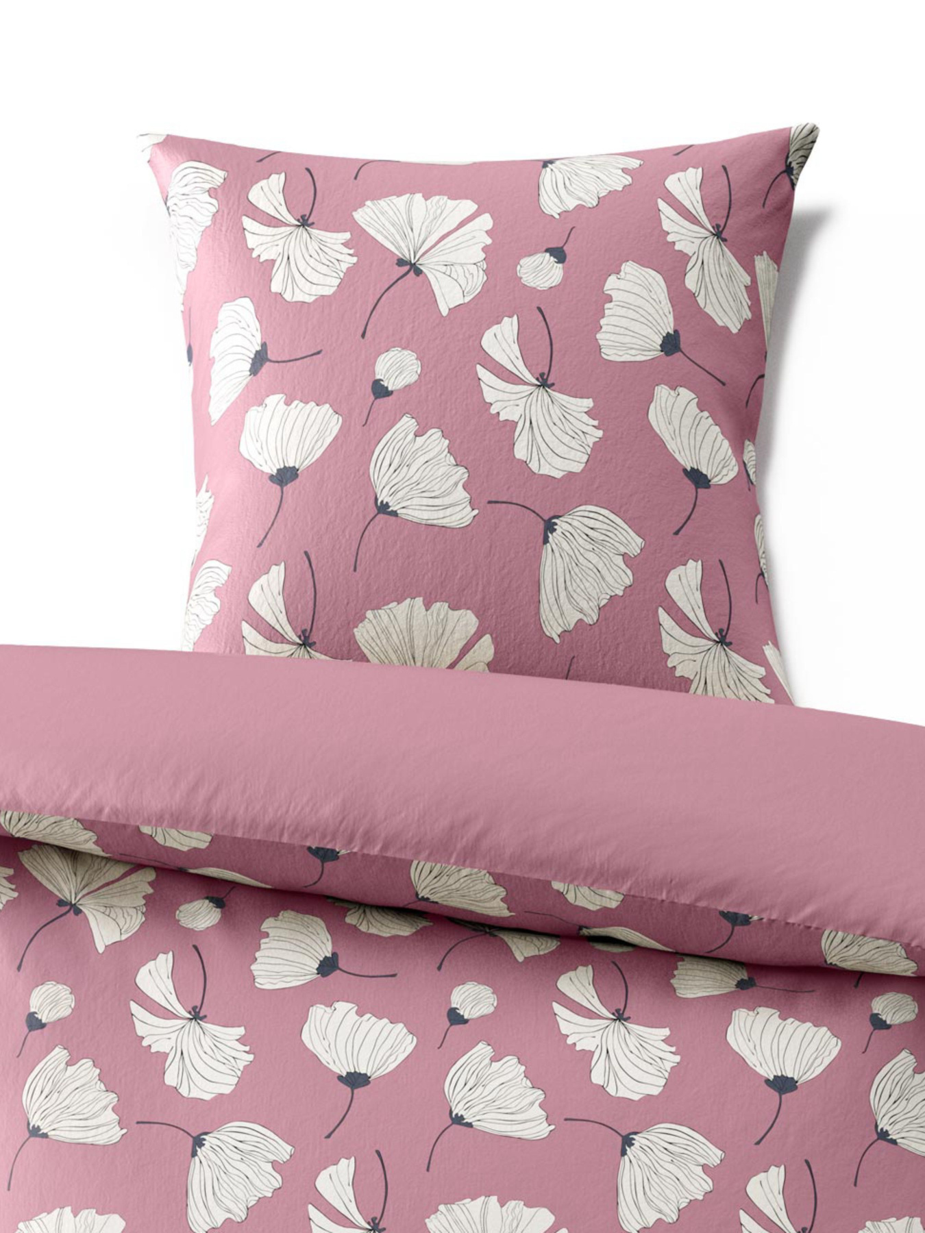 Двухстороннее постельное белье из микрофибры, внимательно-розовое. Tchibo модель T1758652642 Фото