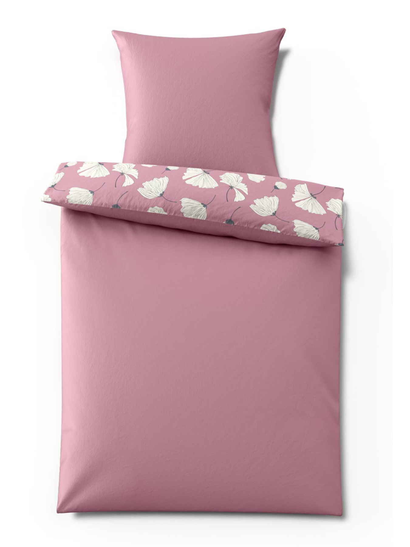 Двухстороннее постельное белье из микрофибры, внимательно-розовое. Tchibo модель T1758652642 Фото