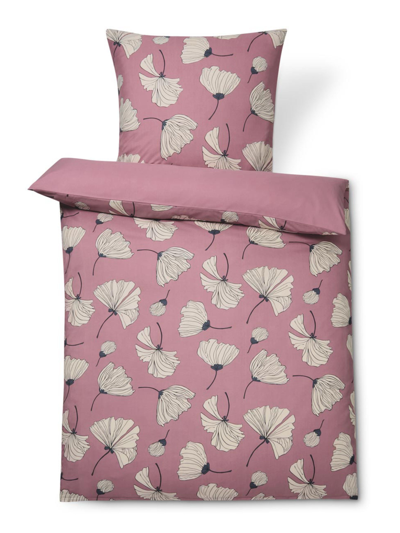 Двухстороннее постельное белье из микрофибры, внимательно-розовое. Tchibo модель T1758652642 Фото