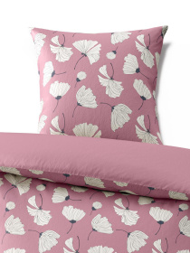 Двухстороннее постельное белье из микрофибры, внимательно-розовое. Tchibo модель T1758652642 Фото