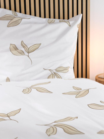 Постельное белье из натурального хлопка, кремовое с узором. Tchibo модель T1758653022 Фото