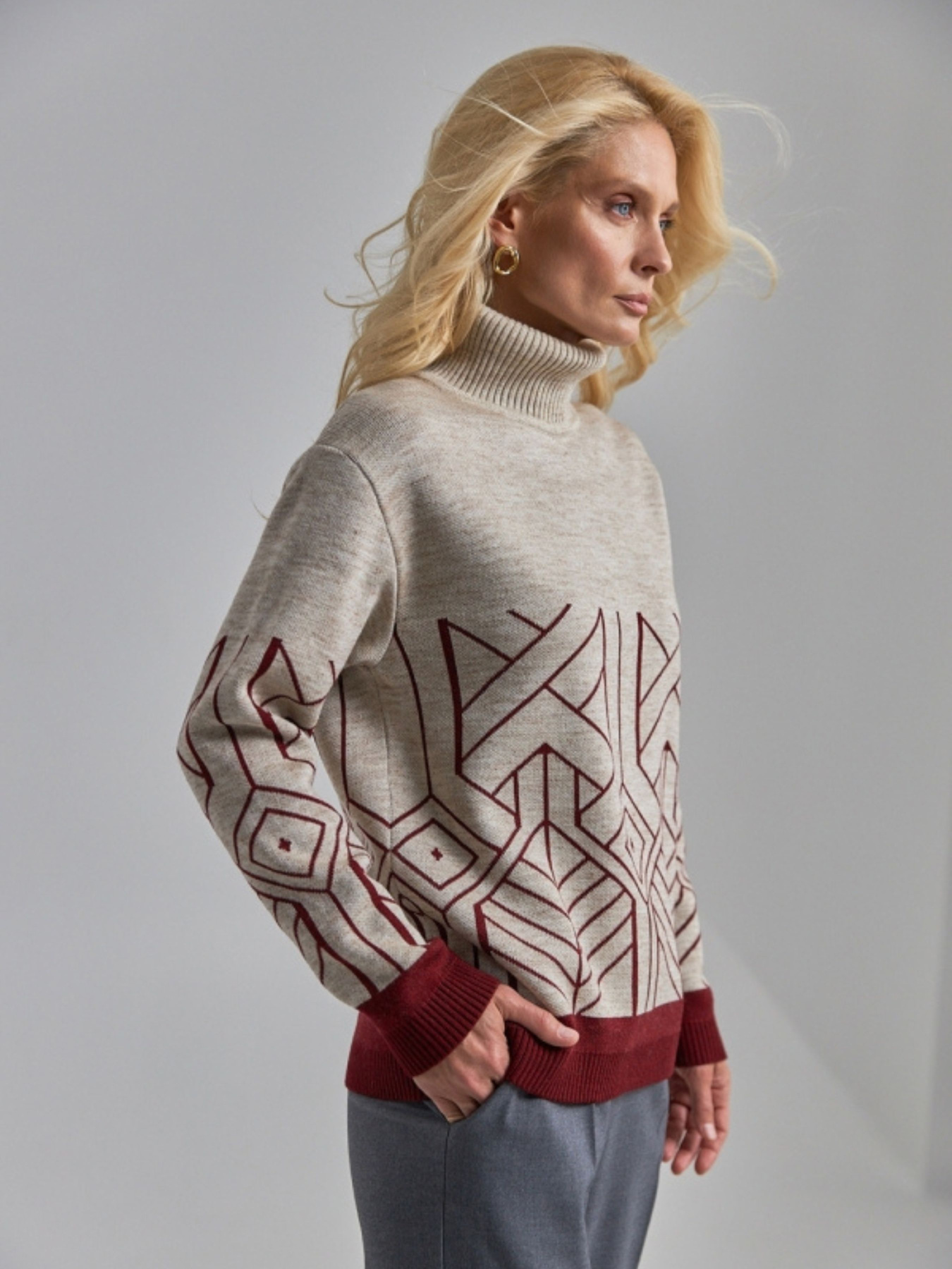 Свитер TrikoBakh модель 2906-lxon-burgund Фото