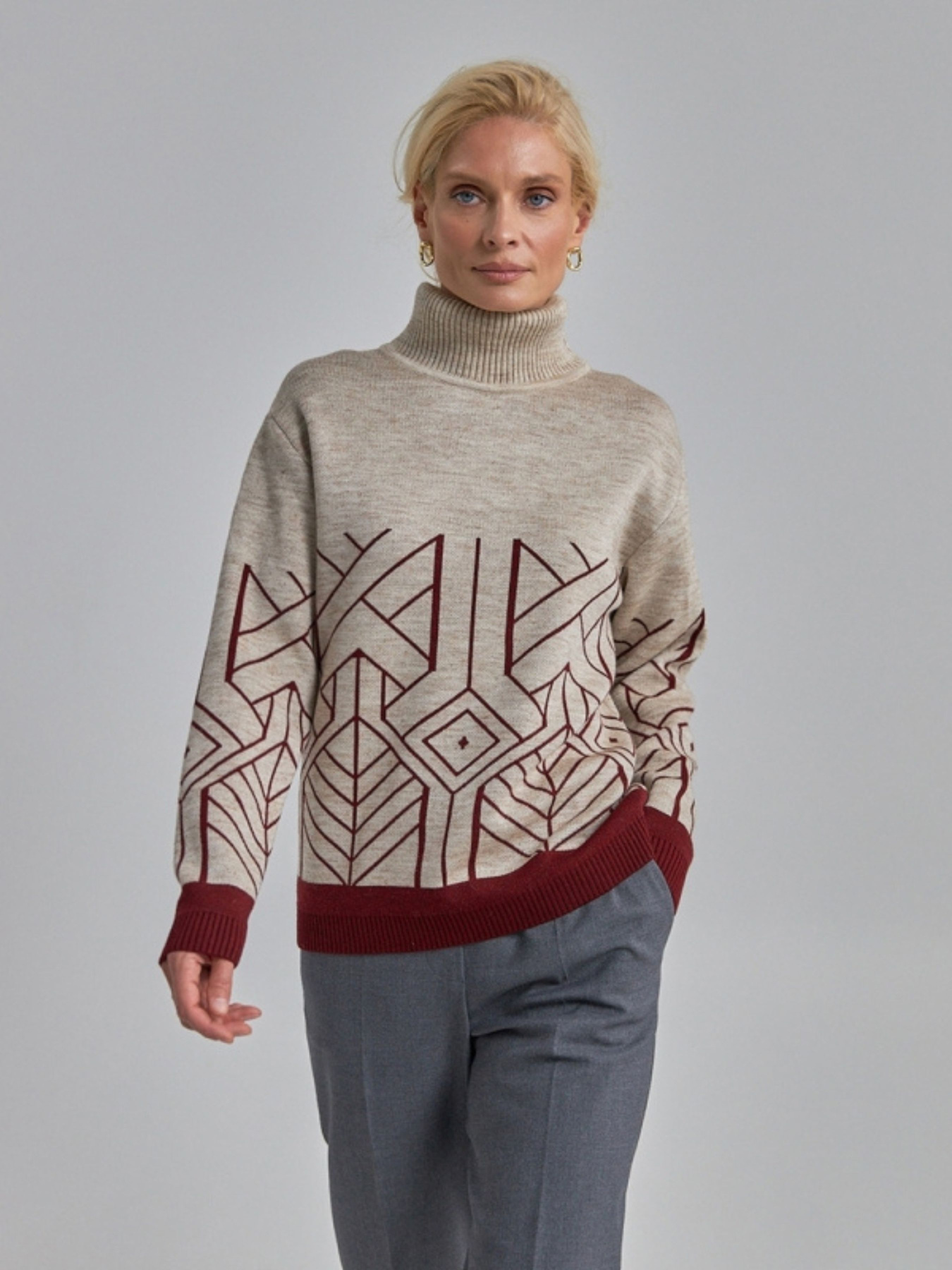 Свитер TrikoBakh модель 2906-lxon-burgund Фото