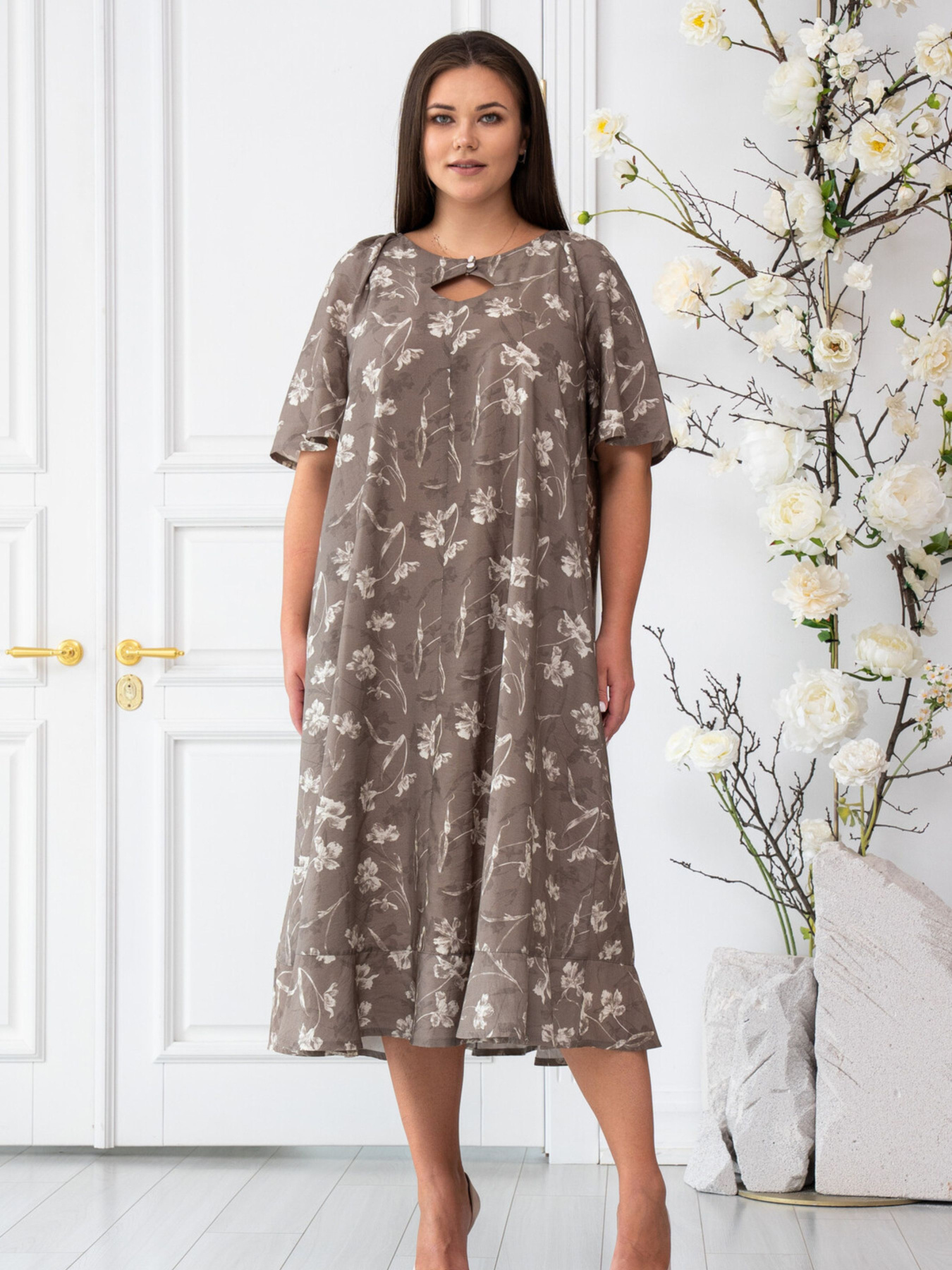 Платье миди RiMari модель 1125-srij-bezh Фото