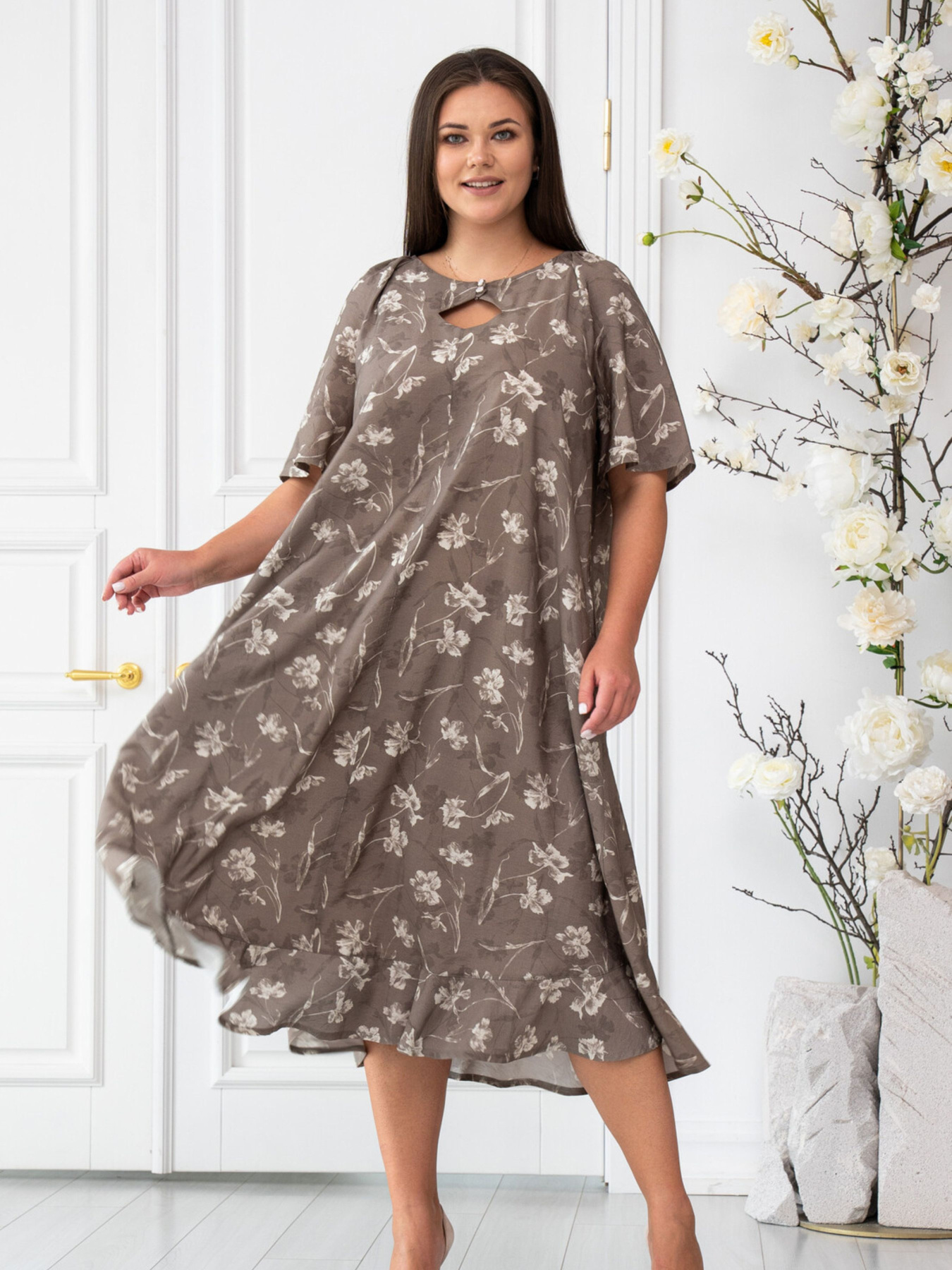 Платье миди RiMari модель 1125-srij-bezh Фото