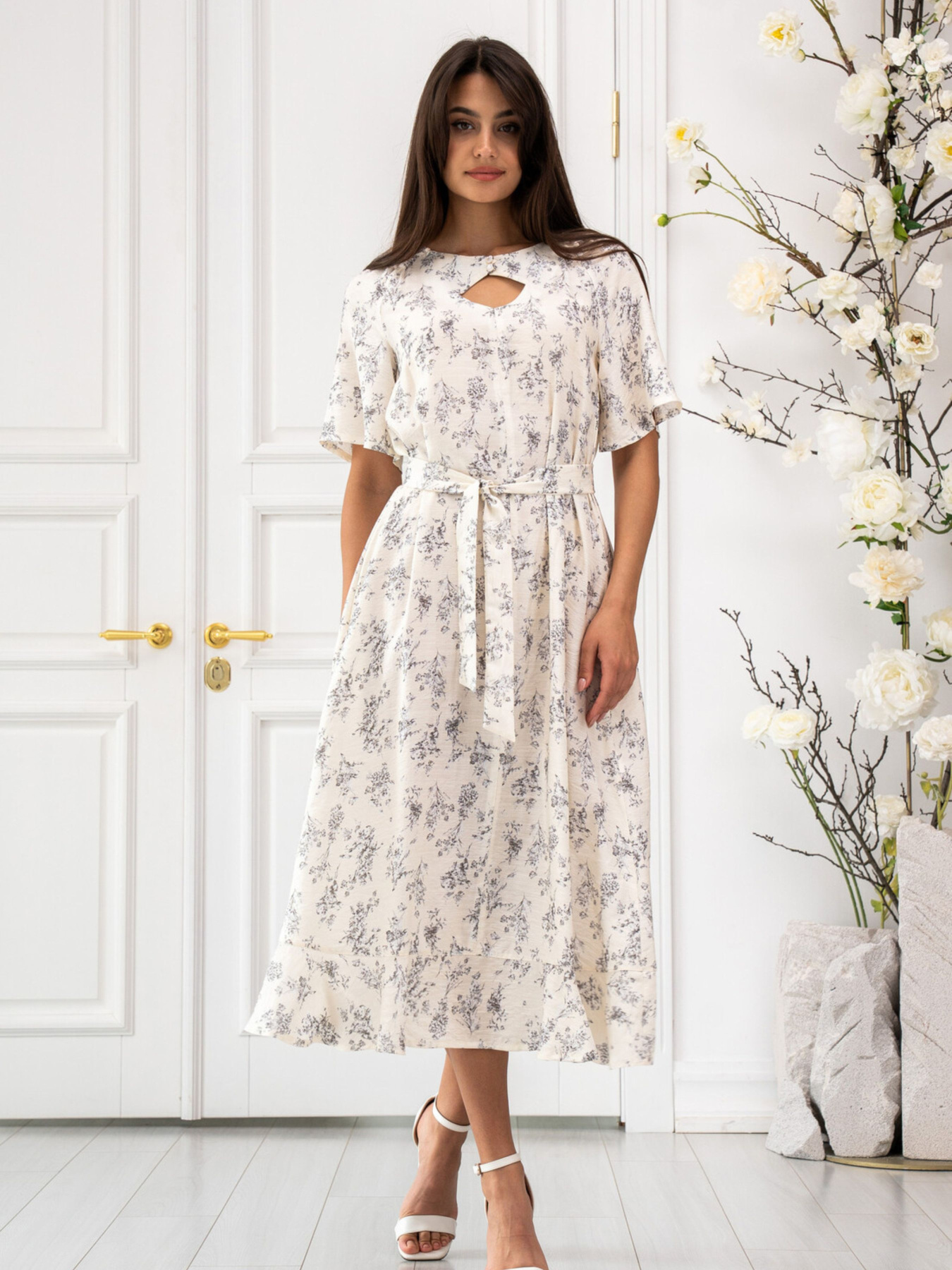 Платье миди RiMari модель 1125-moloko-print Фото