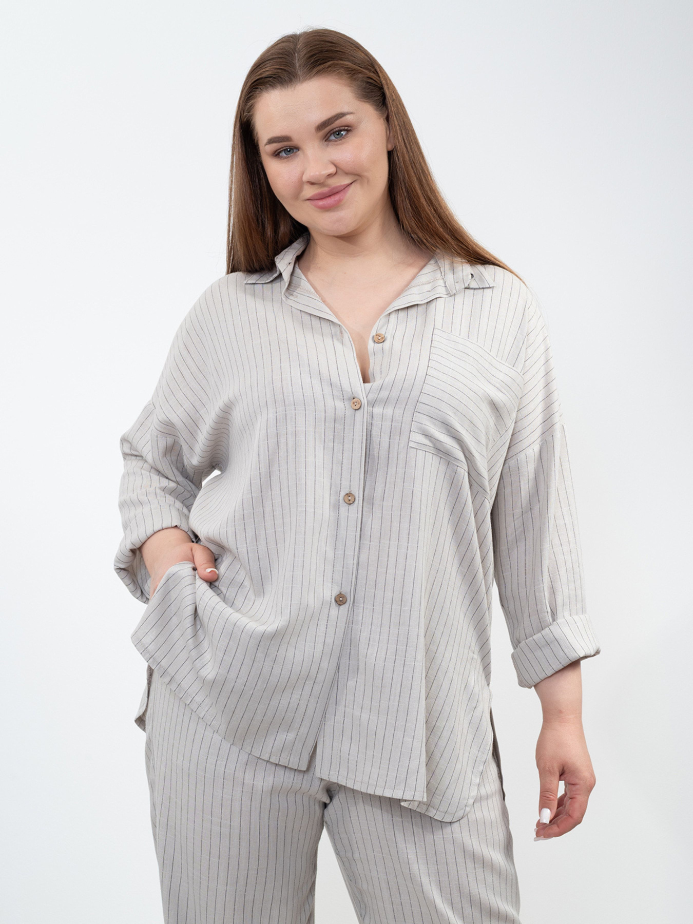 Сорочка повсякденна Nita модель sorochka-n1004-1-25-popil Фото