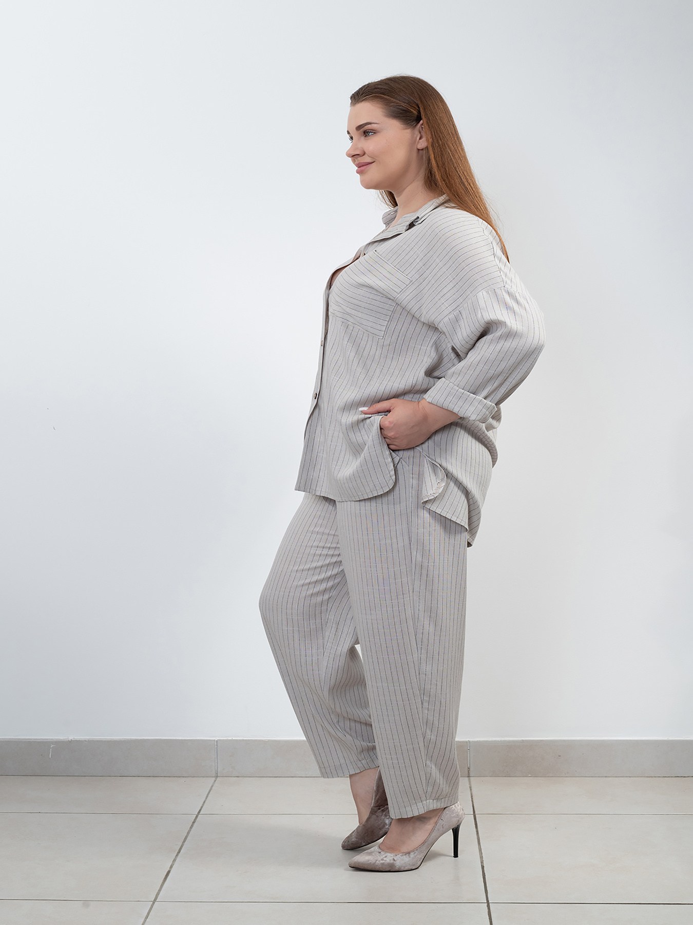 Сорочка повсякденна Nita модель sorochka-n1004-1-25-popil Фото