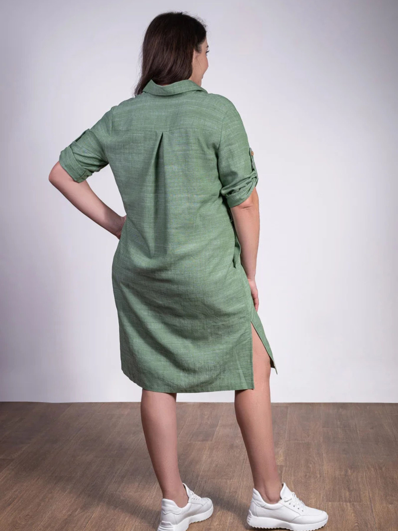 Платье миди Nita модель platxe-n1226-24-oliva Фото