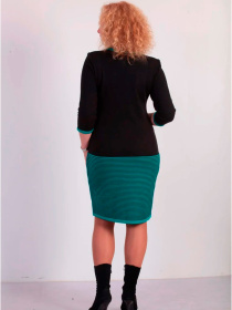 Платье миди Nita модель platxe-nita-699-19-chernj-biryuza-l Платье миди Nita модель platxe-nita-699-19-chernj-biryuza-l Фото