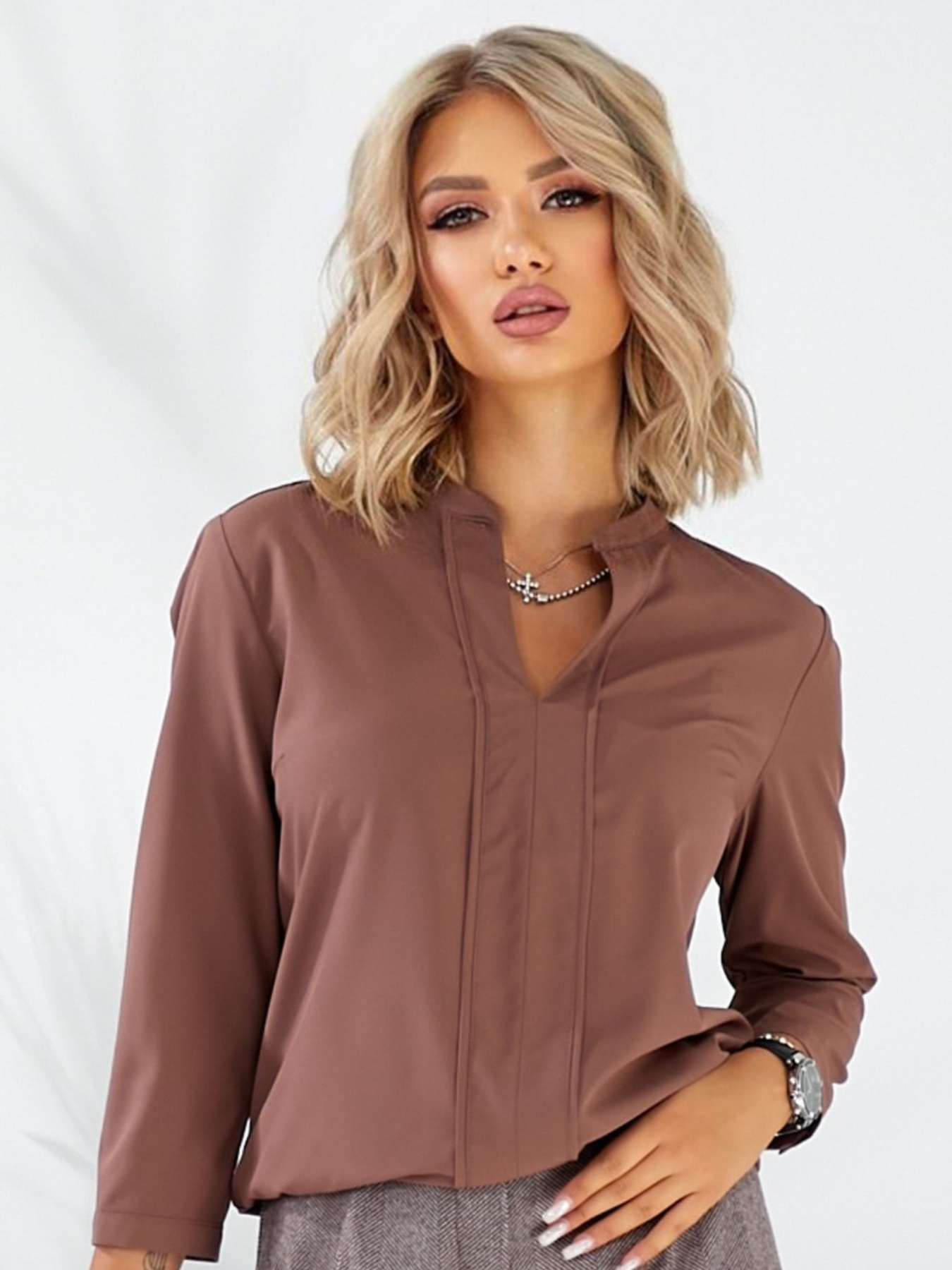 Блуза LadyLike модель ll806110085-korichnevij Фото