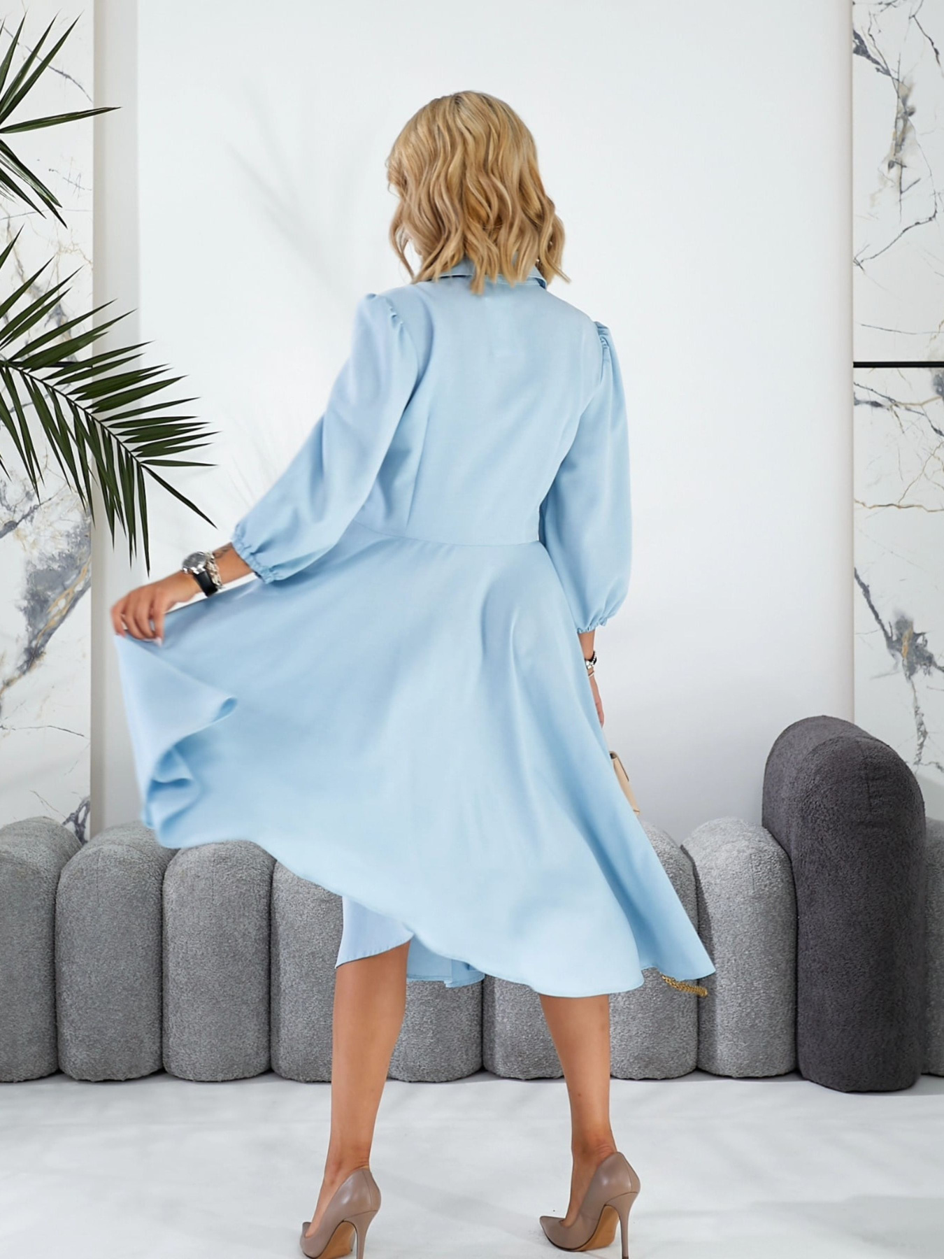 Платье миди LadyLike модель ll228410069-blakitnij Фото