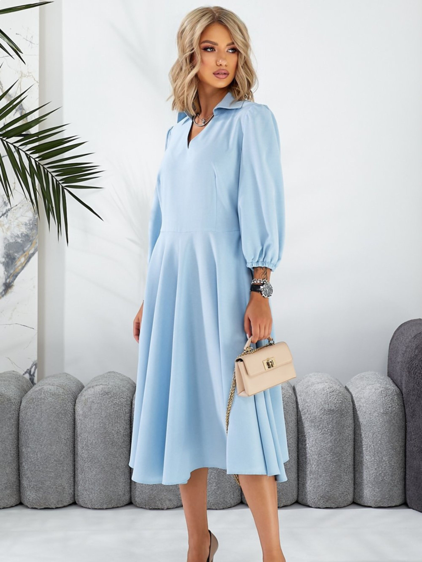 Платье миди LadyLike модель ll228410069-blakitnij Фото