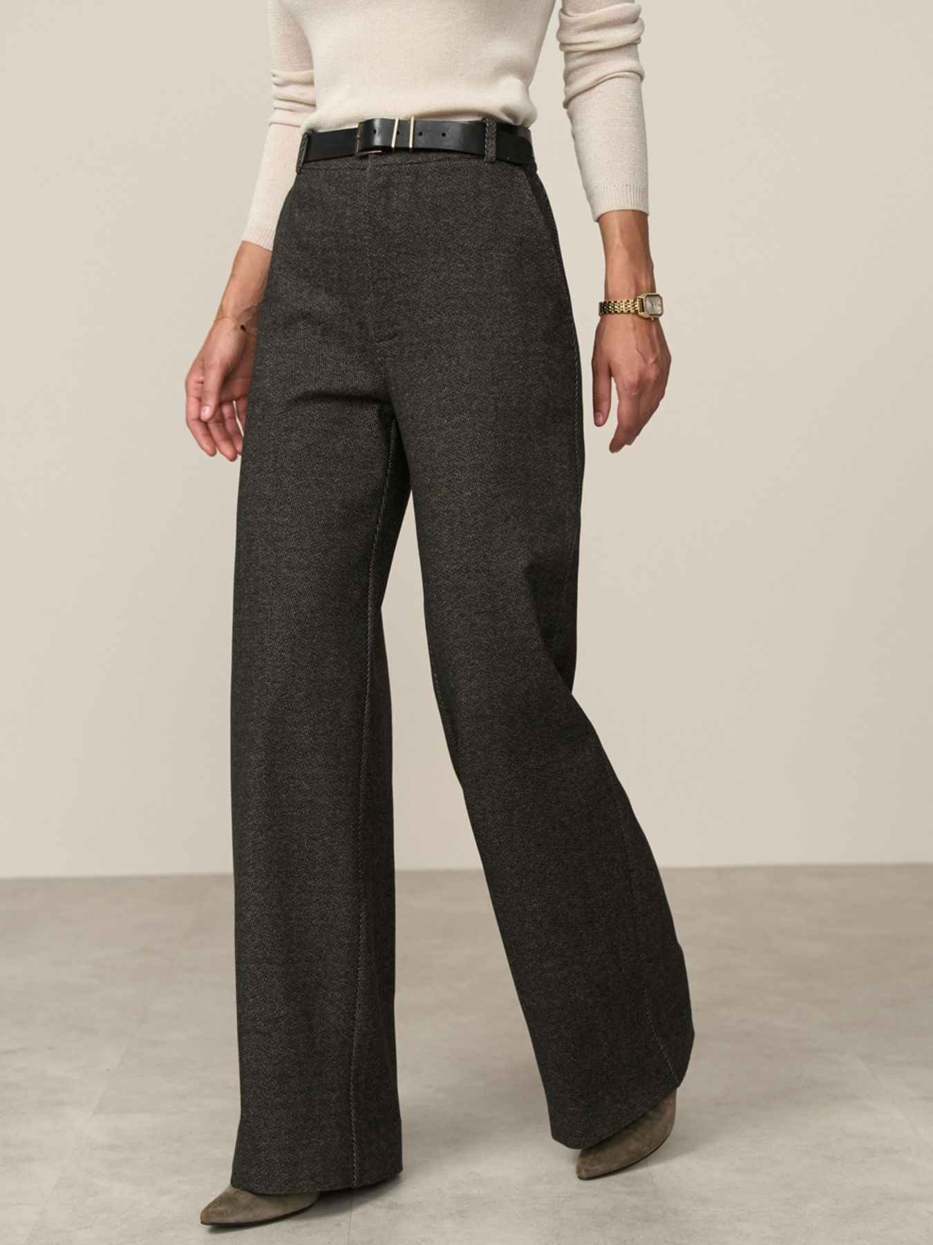 Брюки палаццо TrikoBakh модель 3075-bezhevij-melanzh Фото