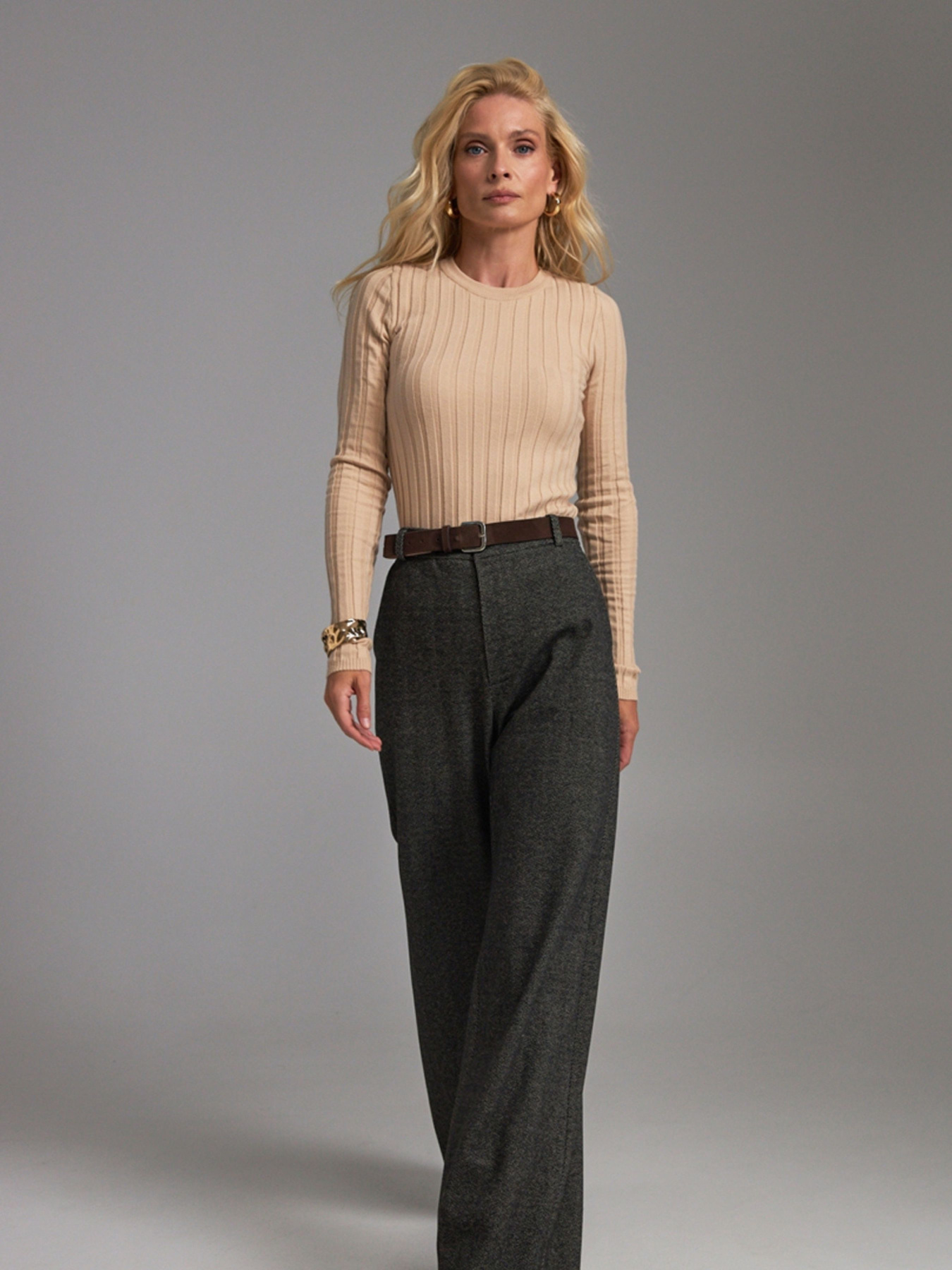 Палаццо TrikoBakh модель 3075-bezhevij-melanzh Фото