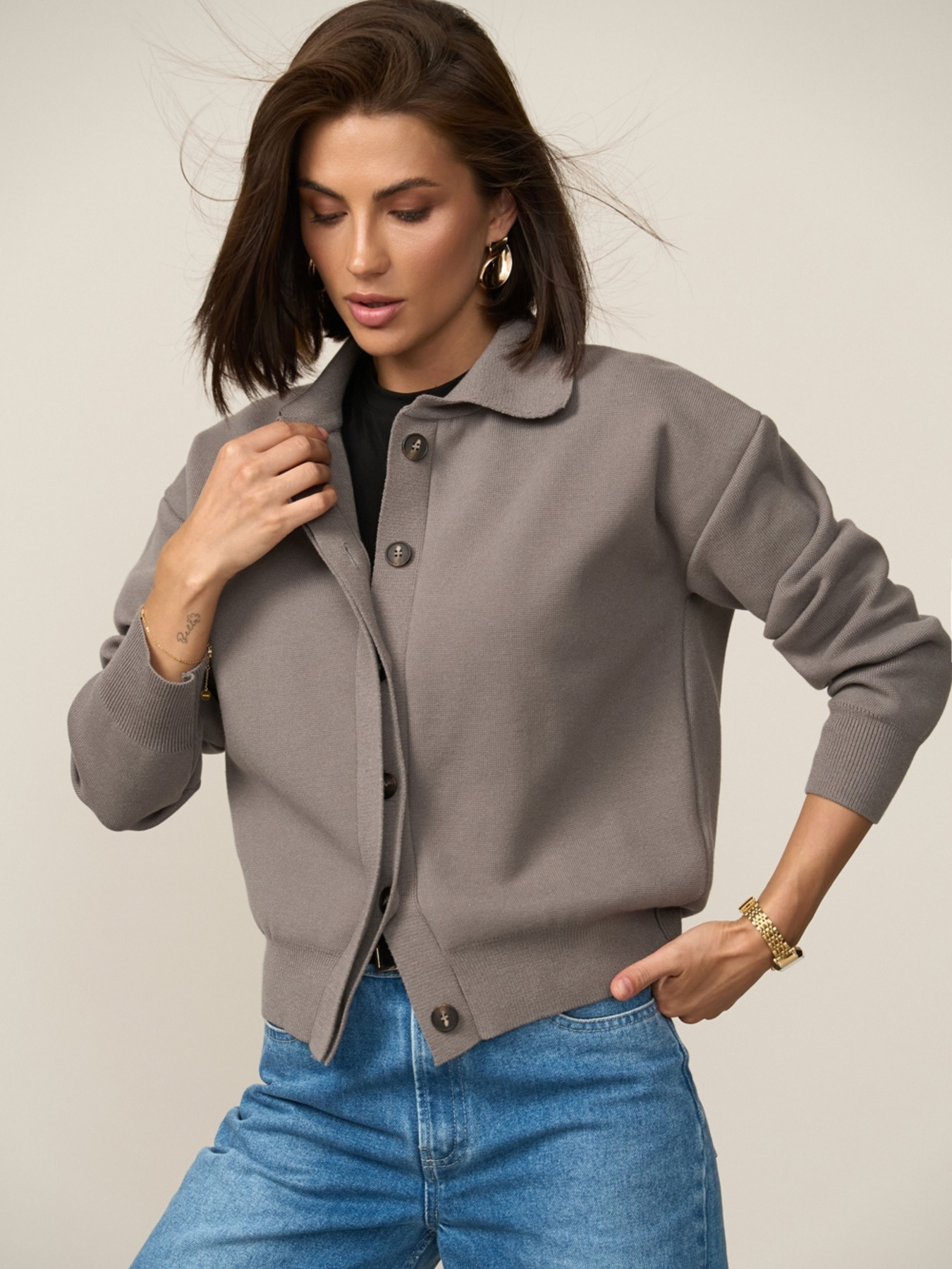 Кардиган TrikoBakh модель 2889-temnij-taup Фото