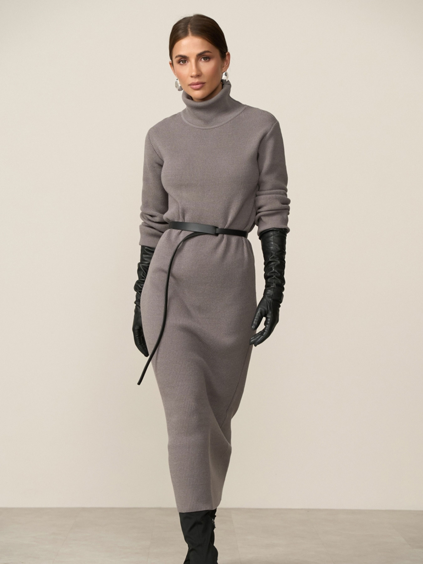 Платье миди TrikoBakh модель 2864-temnij-taup Фото